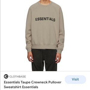 Essentials Taupe Crewneck Pull over Sweatshirt